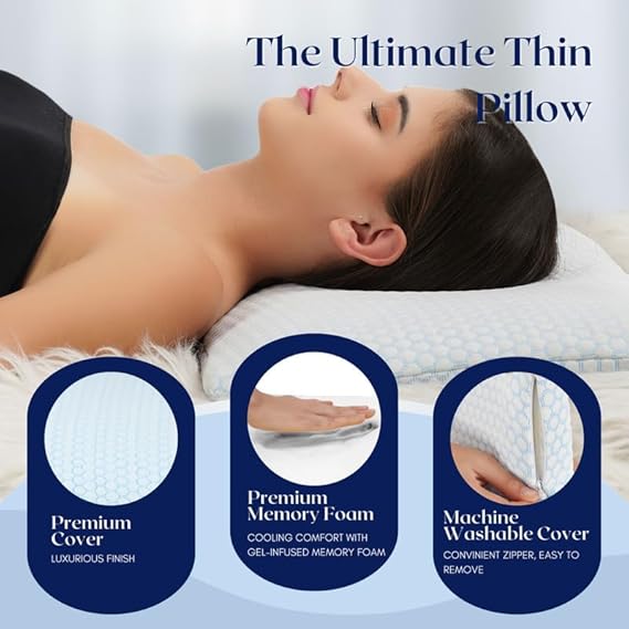 Ultra Slim Pillow - Memory Foam Pillow